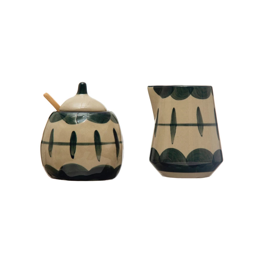 Debra Stoneware Sugar & Creamer Set