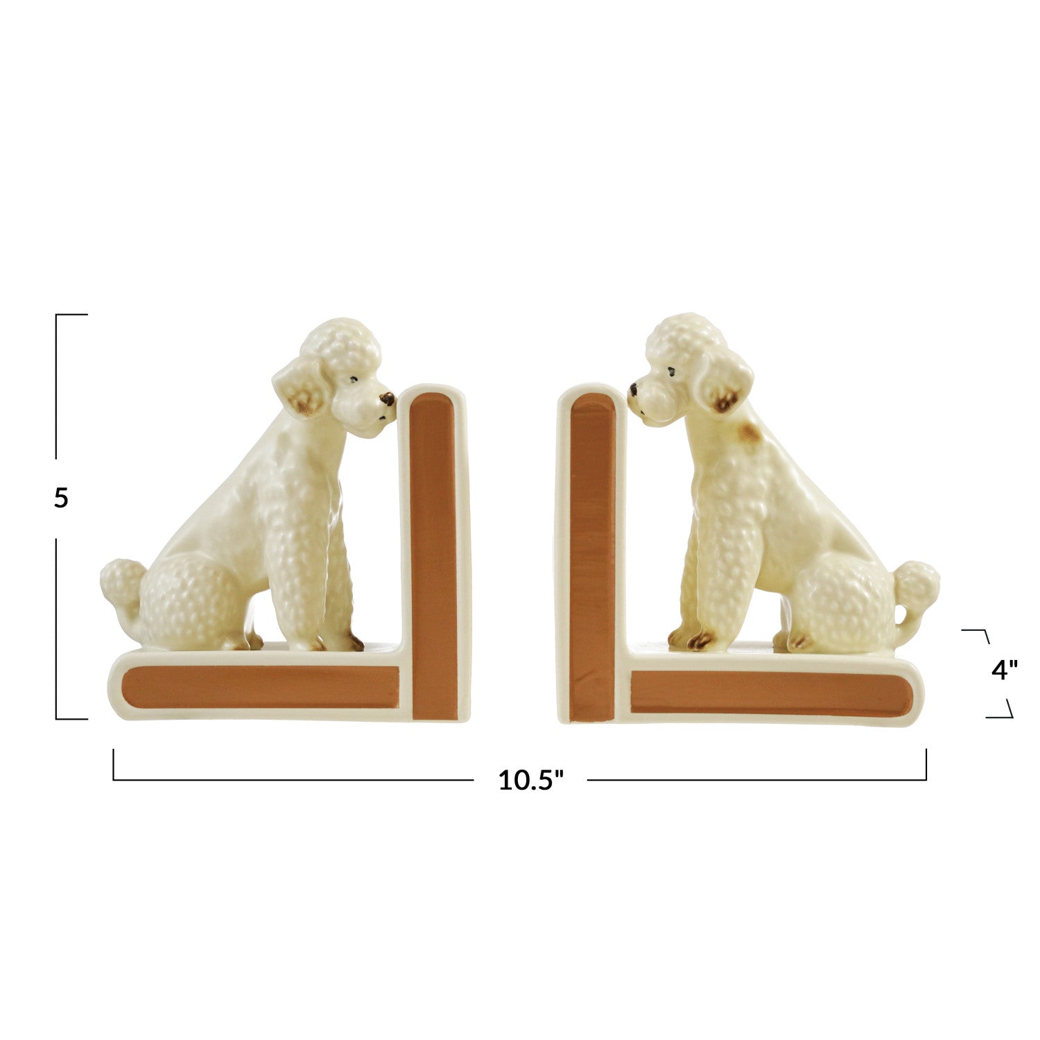 Pretty Poodle Bookends, Set of 2