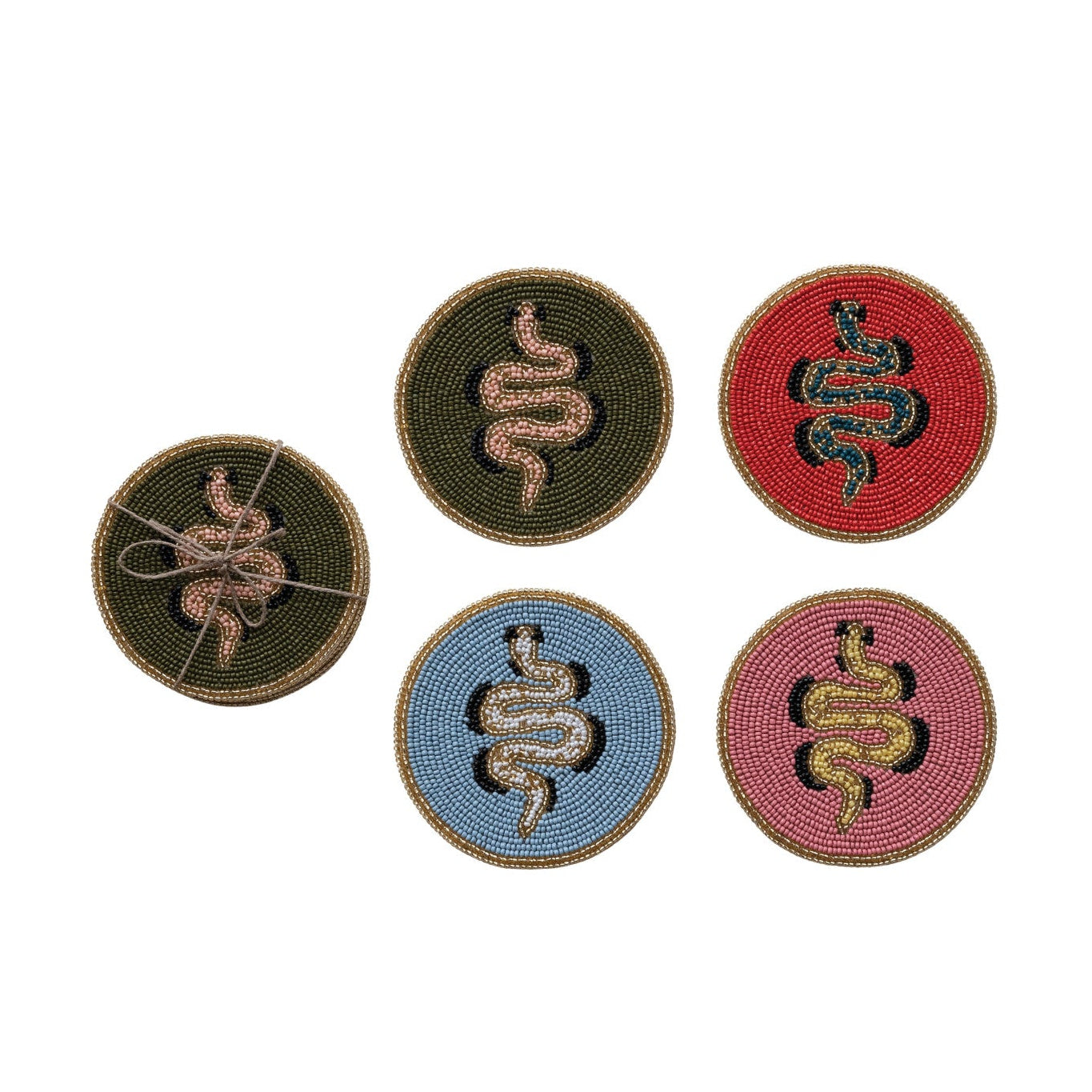 Hissy Beaded Coasters, Set of 4