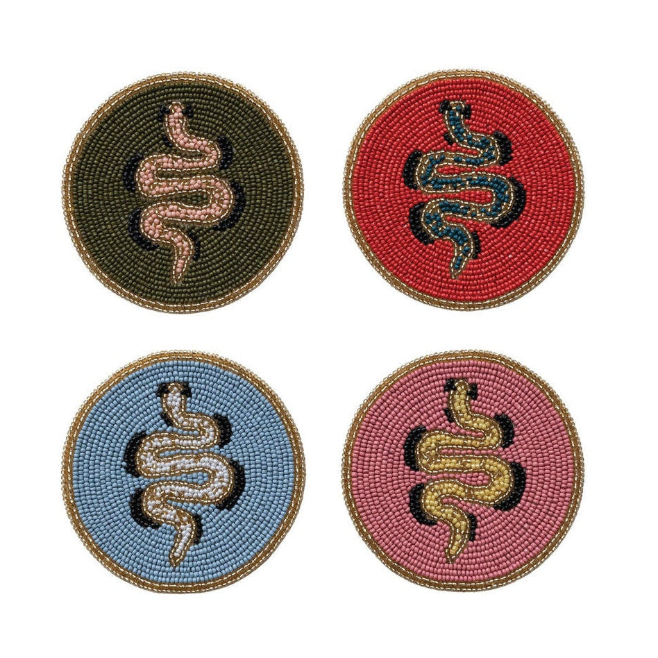 Hissy Beaded Coasters, Set of 4