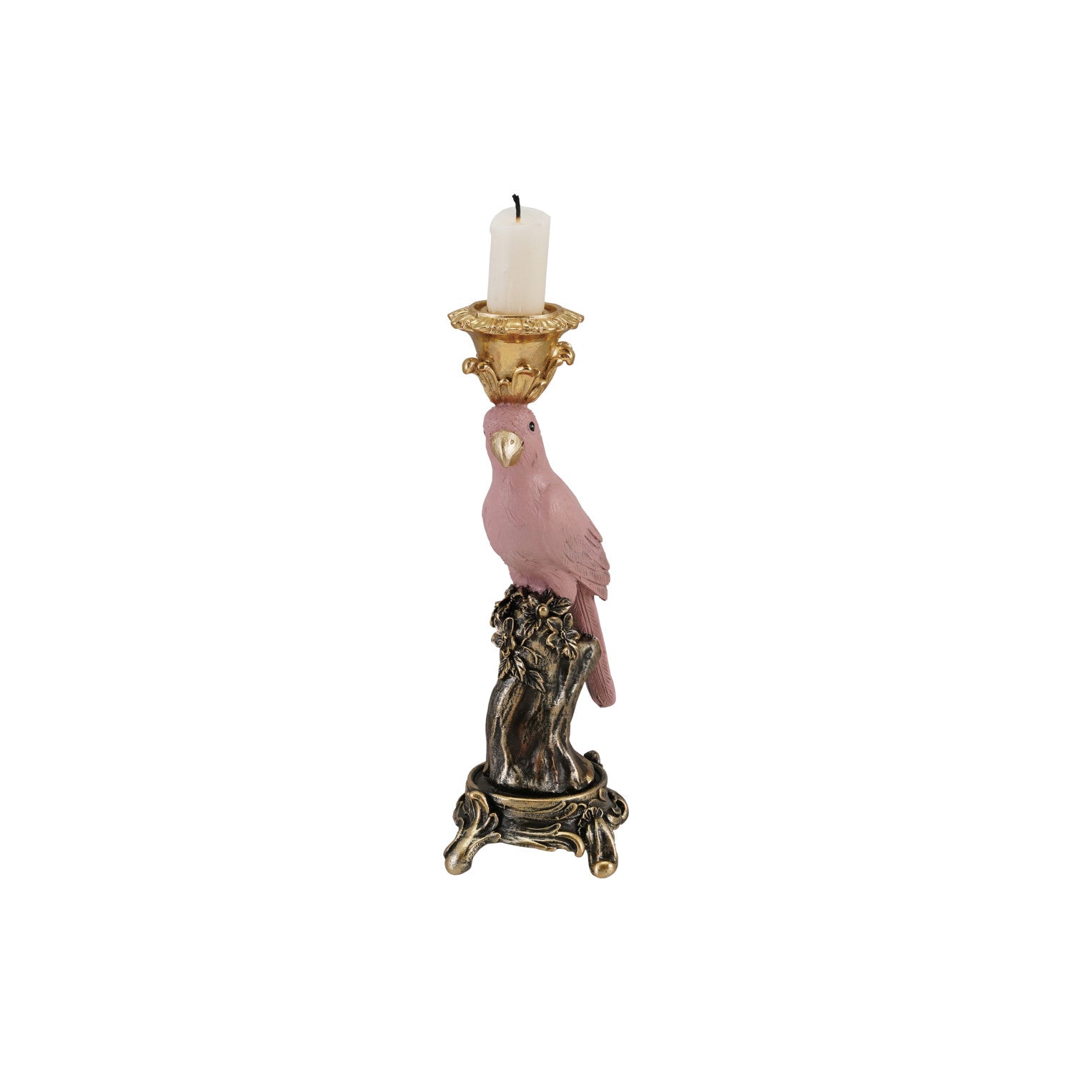 Glenda Perched Parrot Taper Holder