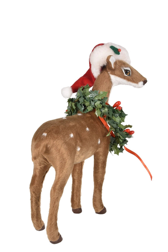 Byers Choice Reindeer with Wreath