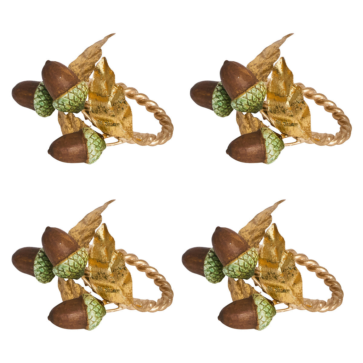 Juliska Forest Walk Acorn Napkin Rings, Set of 4