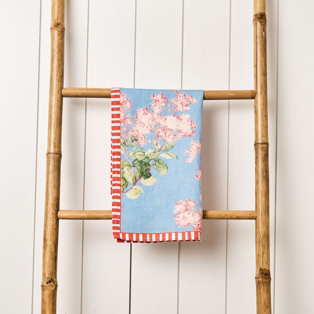 Hydrangea Branch Tea Towel, Blue