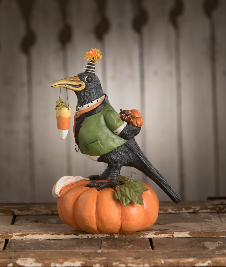 Tricky Crow On Pumpkin