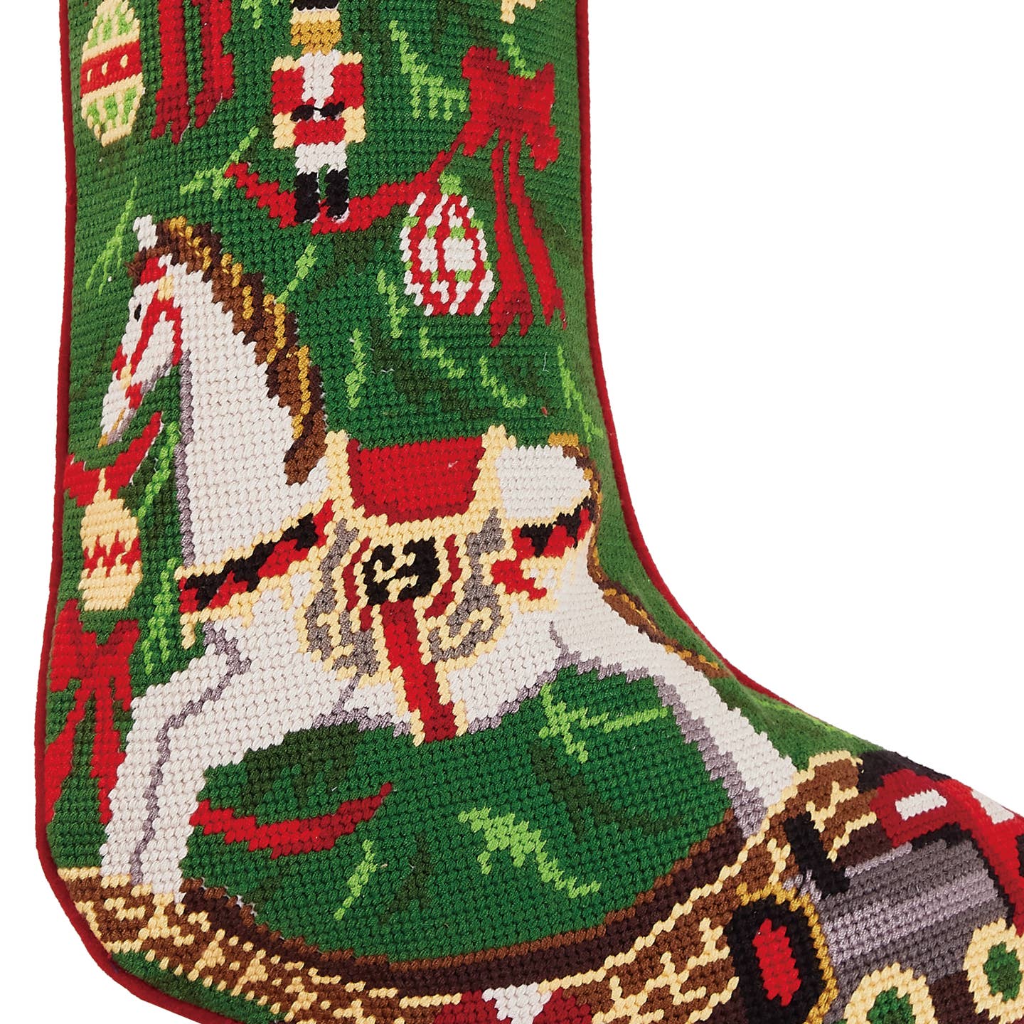 Rocking Horse Needlepoint Stocking