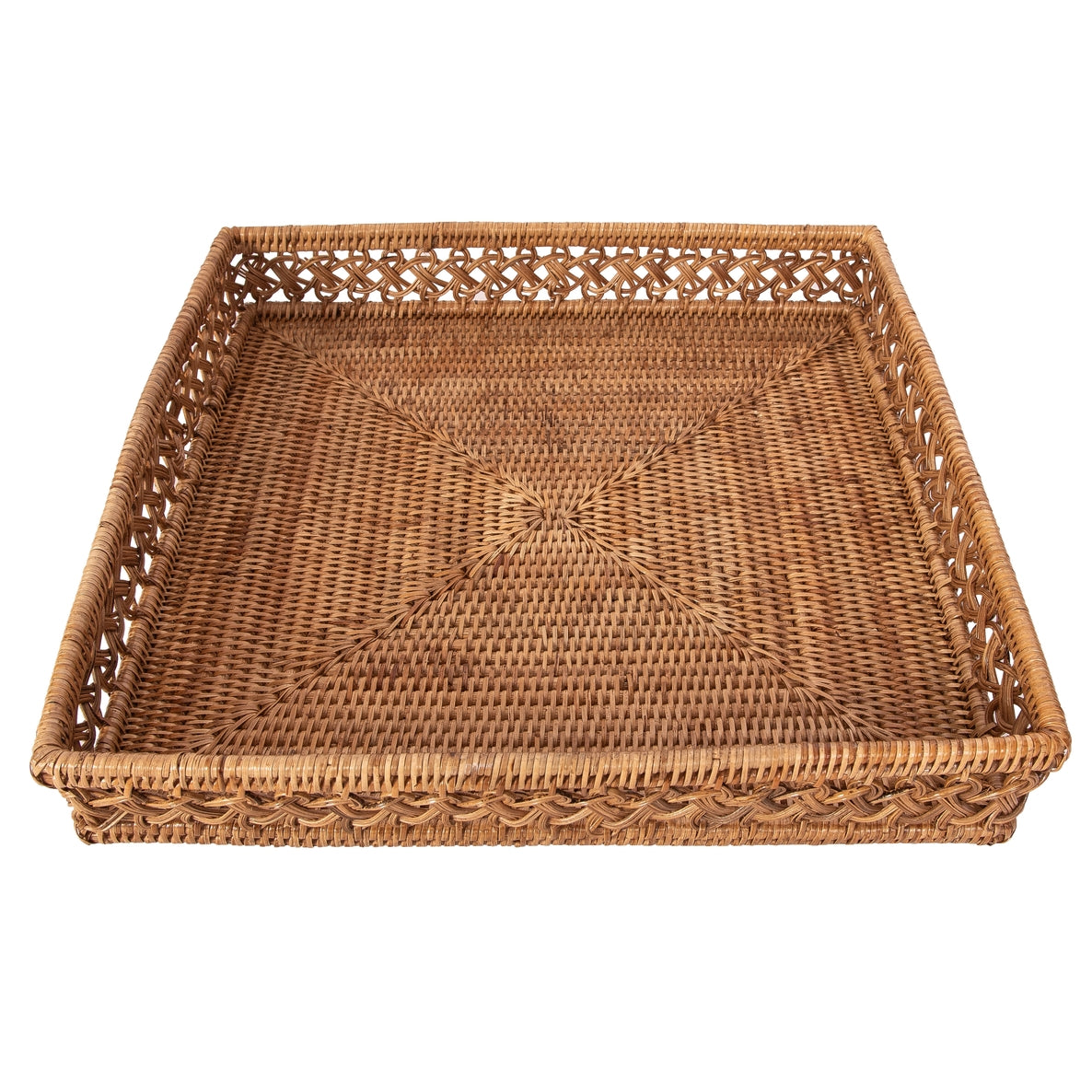 Enid Square Rattan Tray, Large