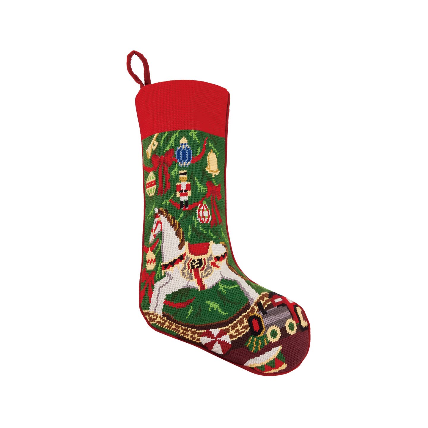 Rocking Horse Needlepoint Stocking