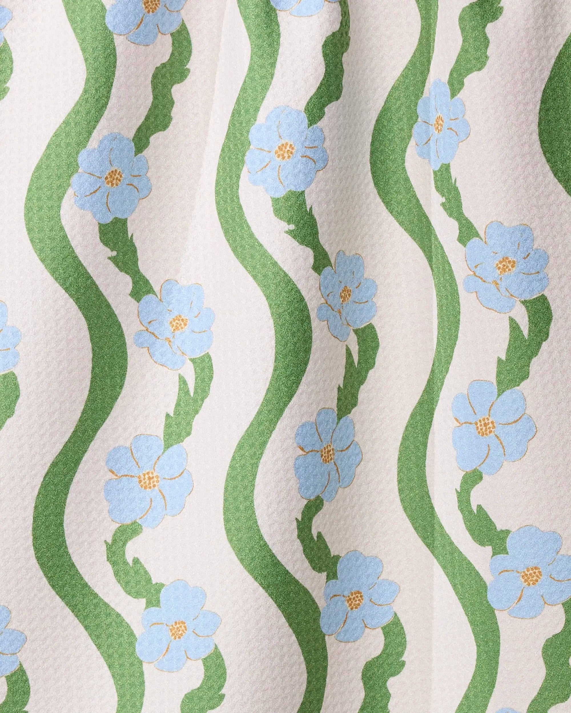 Wavy Flowers Tea Towel