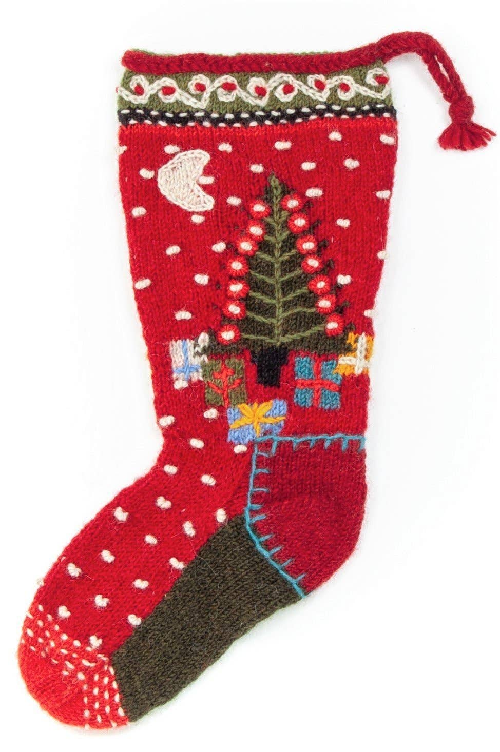 Presents Christmas Embroidered Stocking