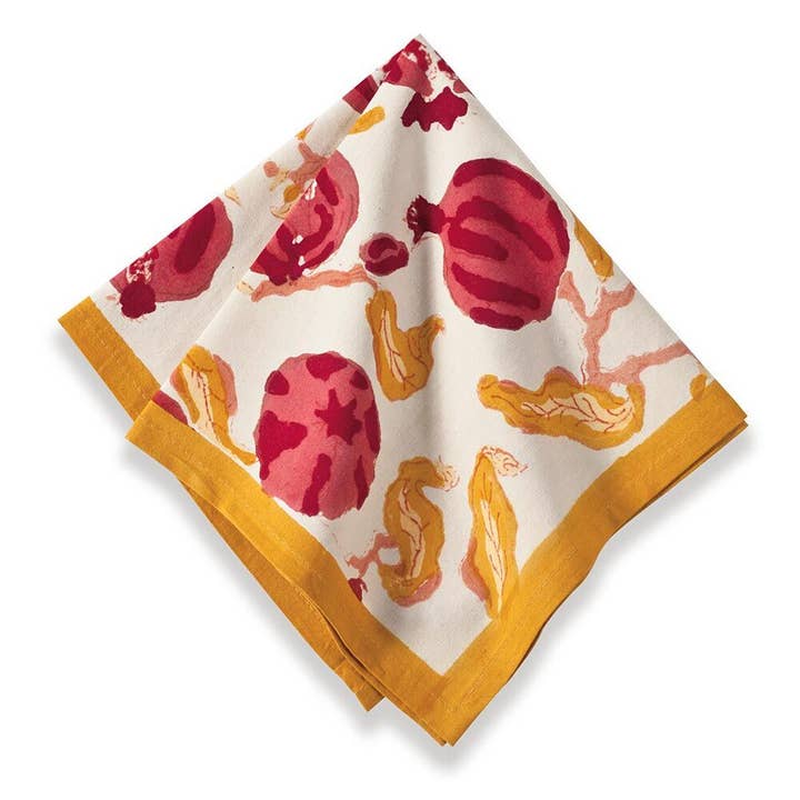 Pomegranate Yellow/Red Napkins, Set of 4