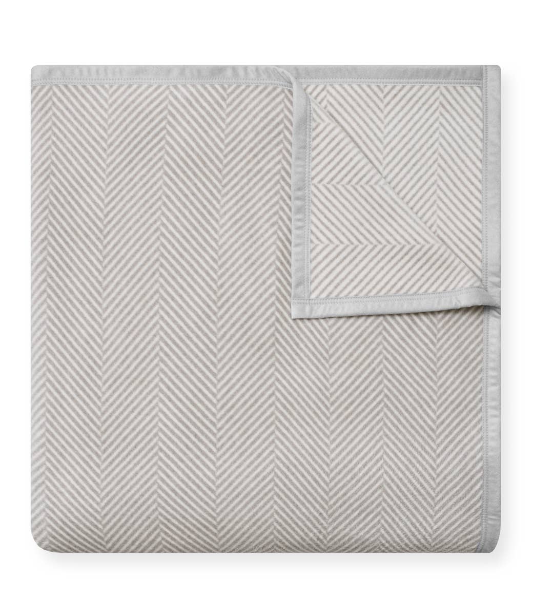 Harborview Herringbone Light Grey Blanket, Original