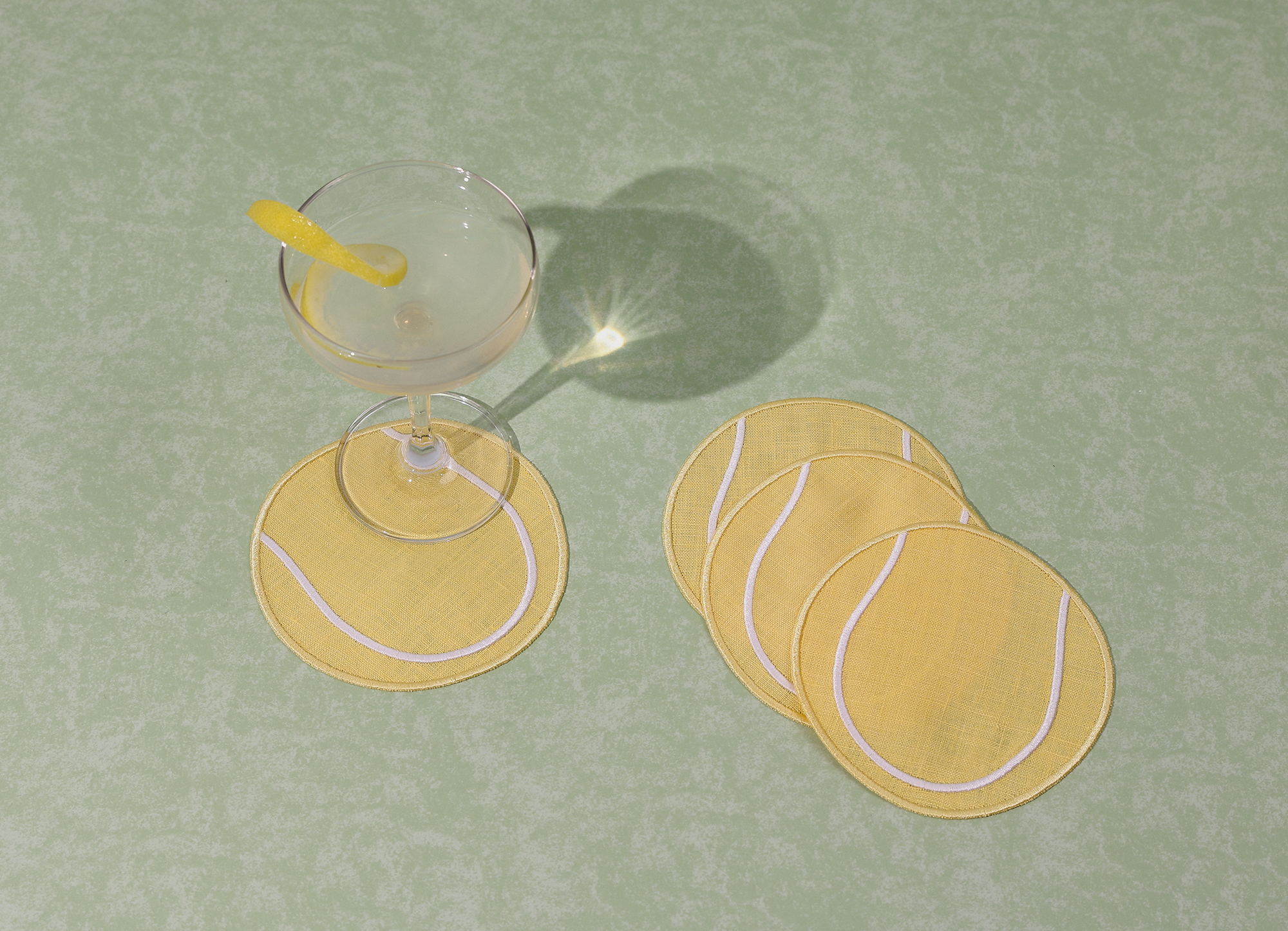 Tennis Ball Cocktail Napkins, Set of 4