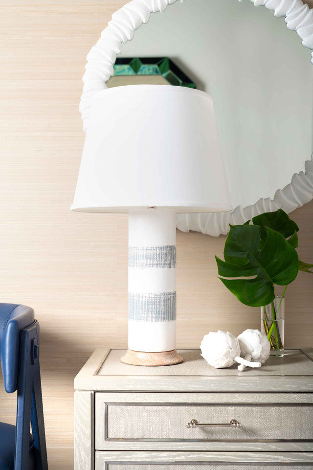 Elena Table Lamp, Gray & White