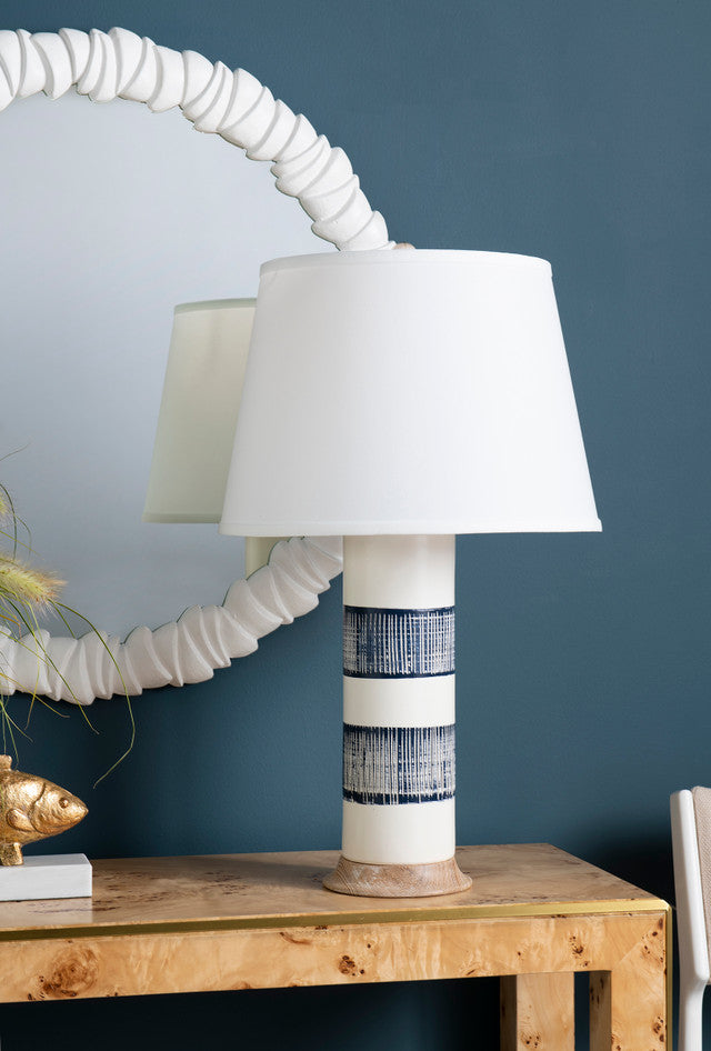 Elena Table Lamp, Blue & White