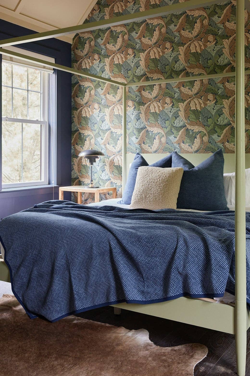 Harborview Herringbone Navy Blanket, Midi