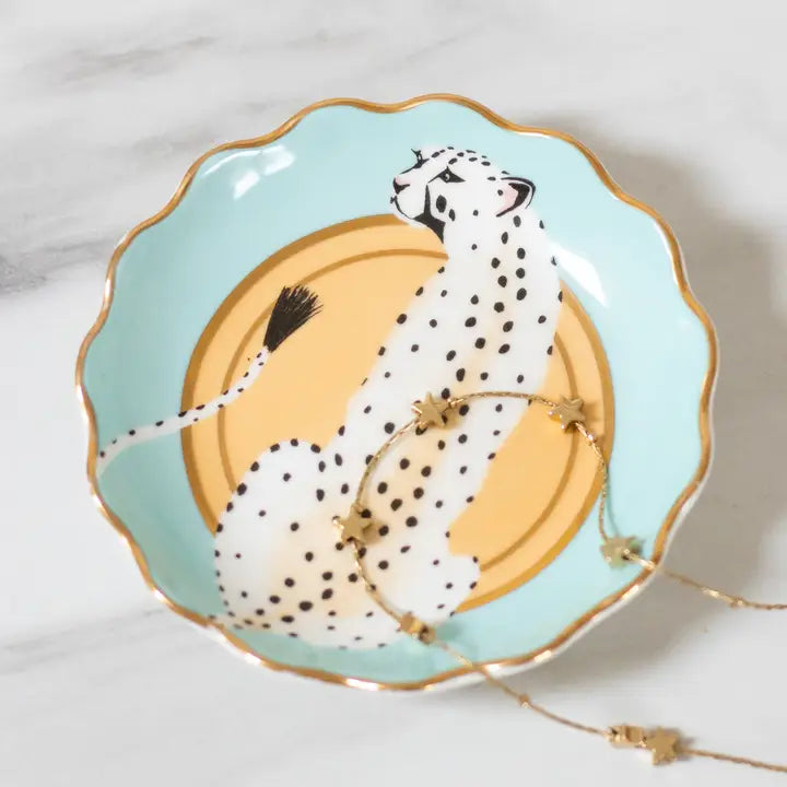 Cheetah Round Trinket Dish