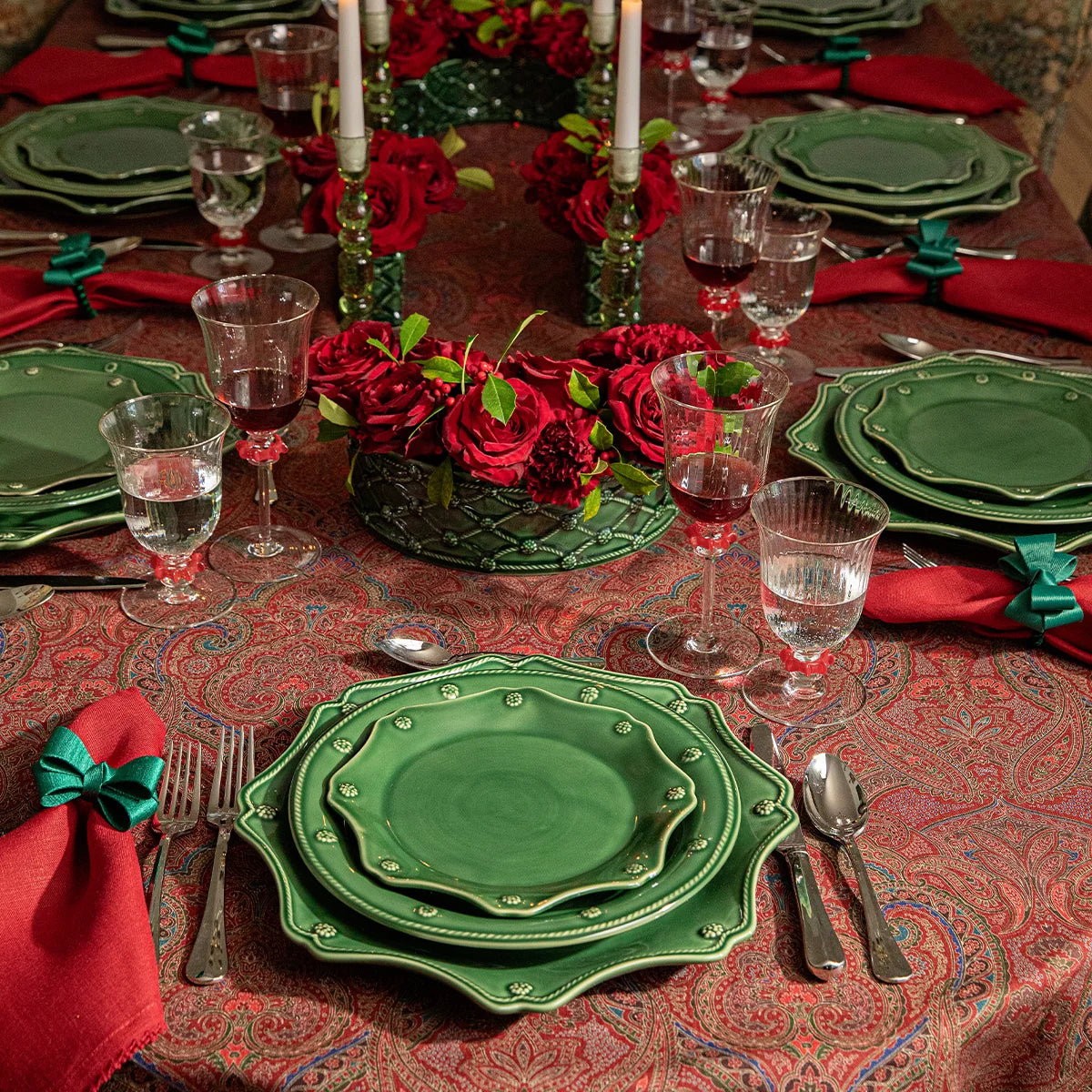 Juliska Berry Scallop Napkins, Set of 4, Ruby