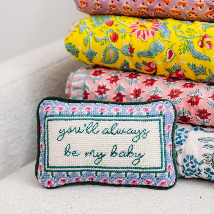 Be My Baby Mini Needlepoint Pillow