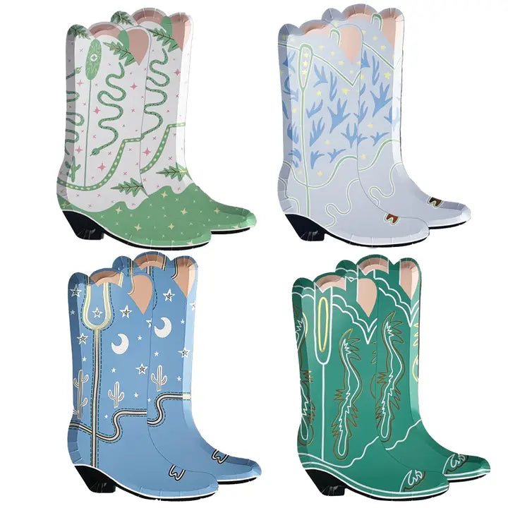 Yeehaw Large "Boot" Plates, 8pk.