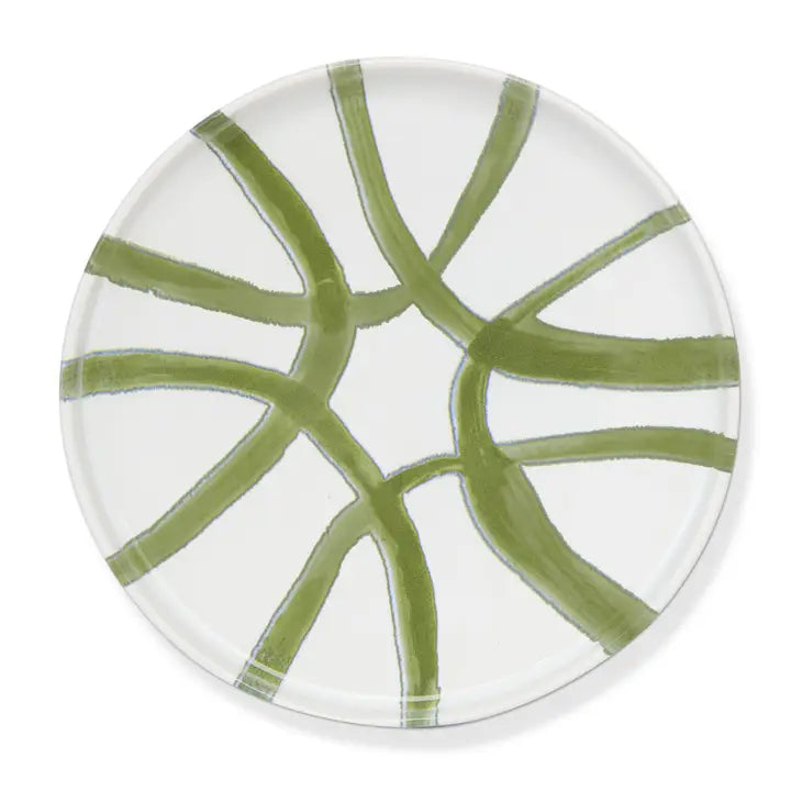 Amalfi Appetizer Plate, White & Green