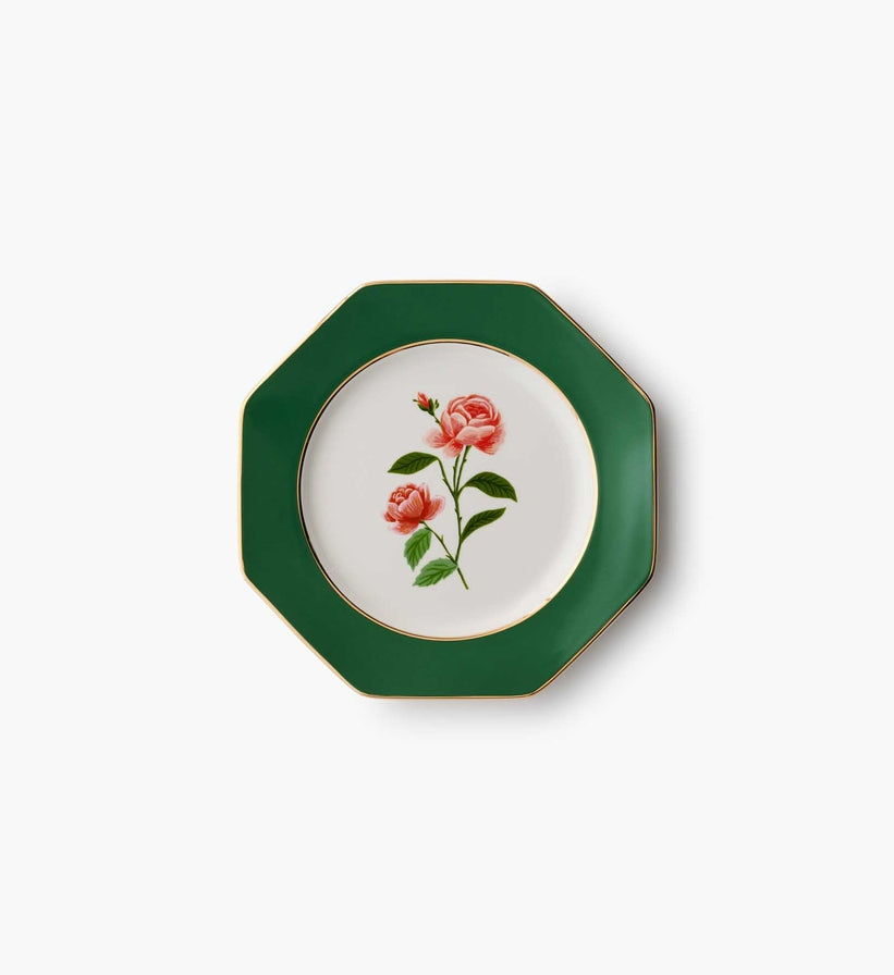 Roses Porcelain Dessert Plate Set
