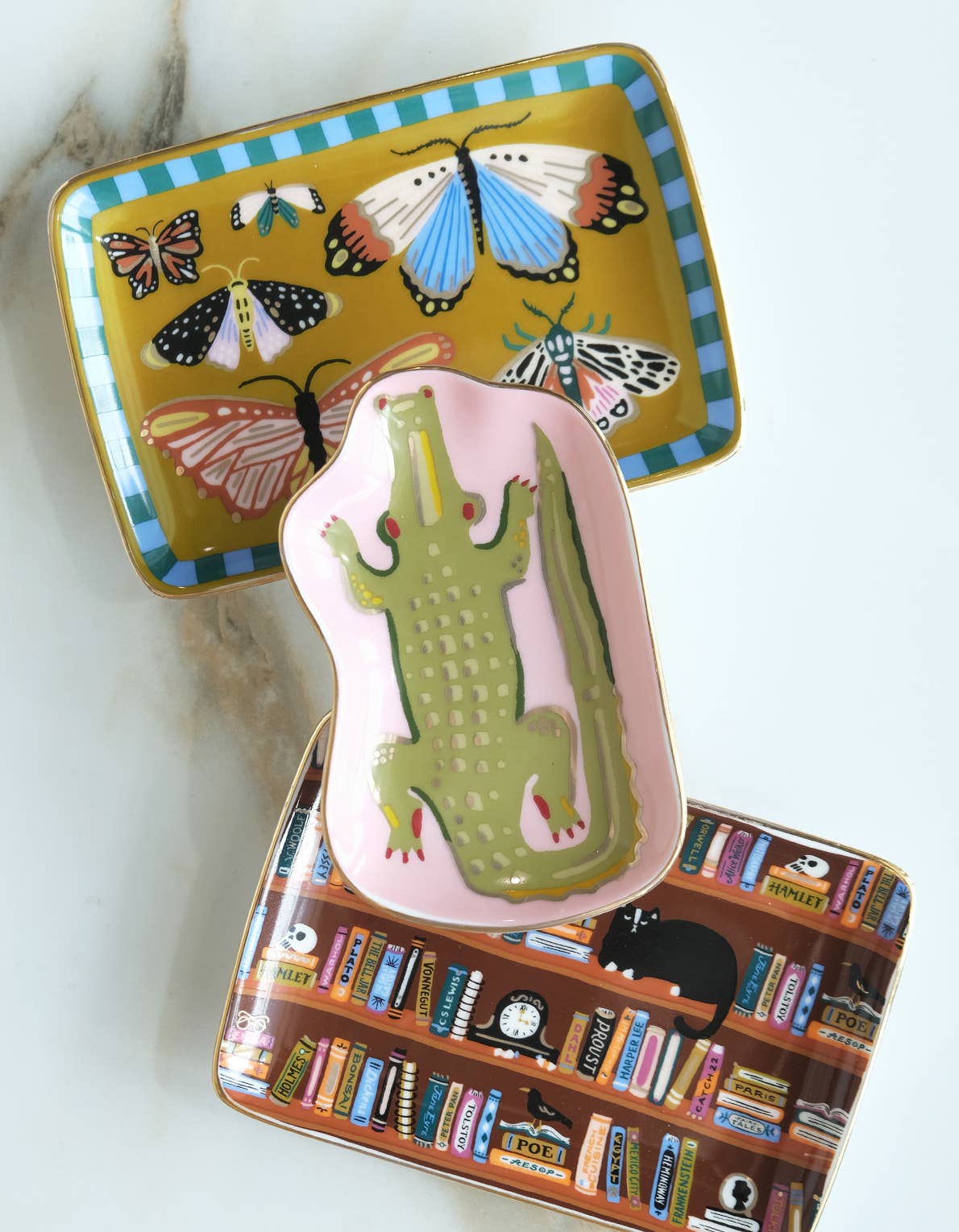 Butterflies Porcelain Trinket Tray