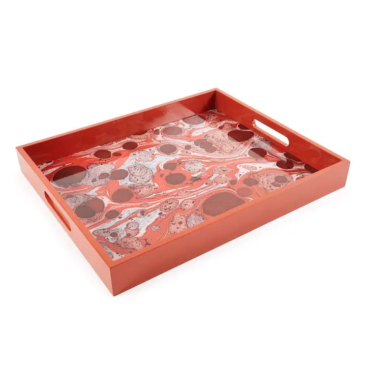 Carnelian Rectangular Lacquer Tray – Sienna