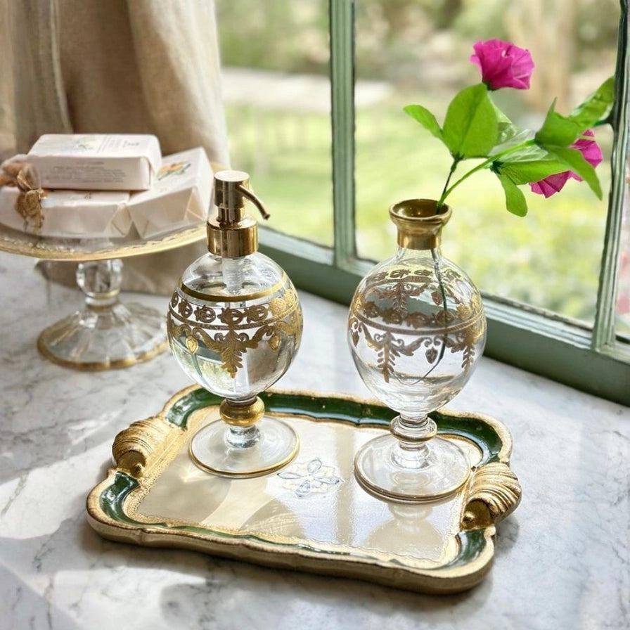 Florentino Baroque Wooden Tray, Green