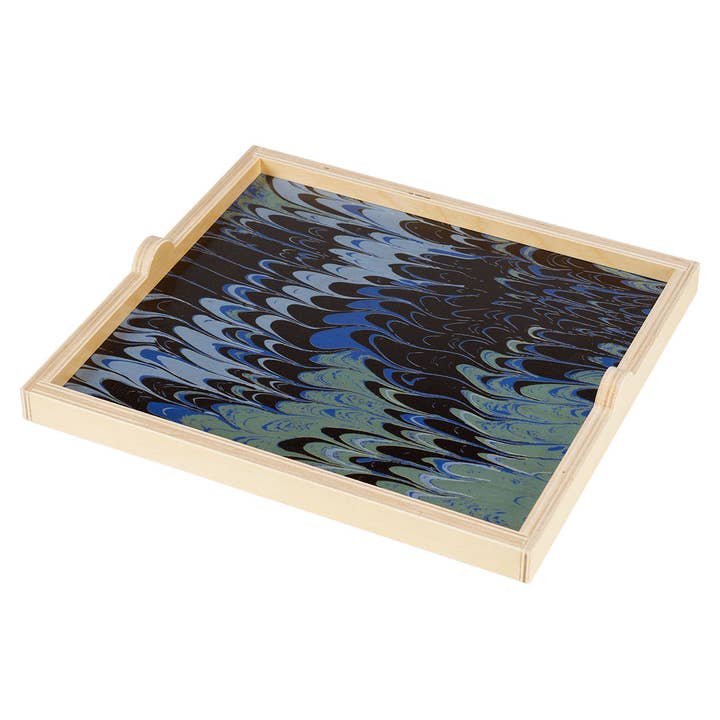 Marbled Serving Tray, Blue