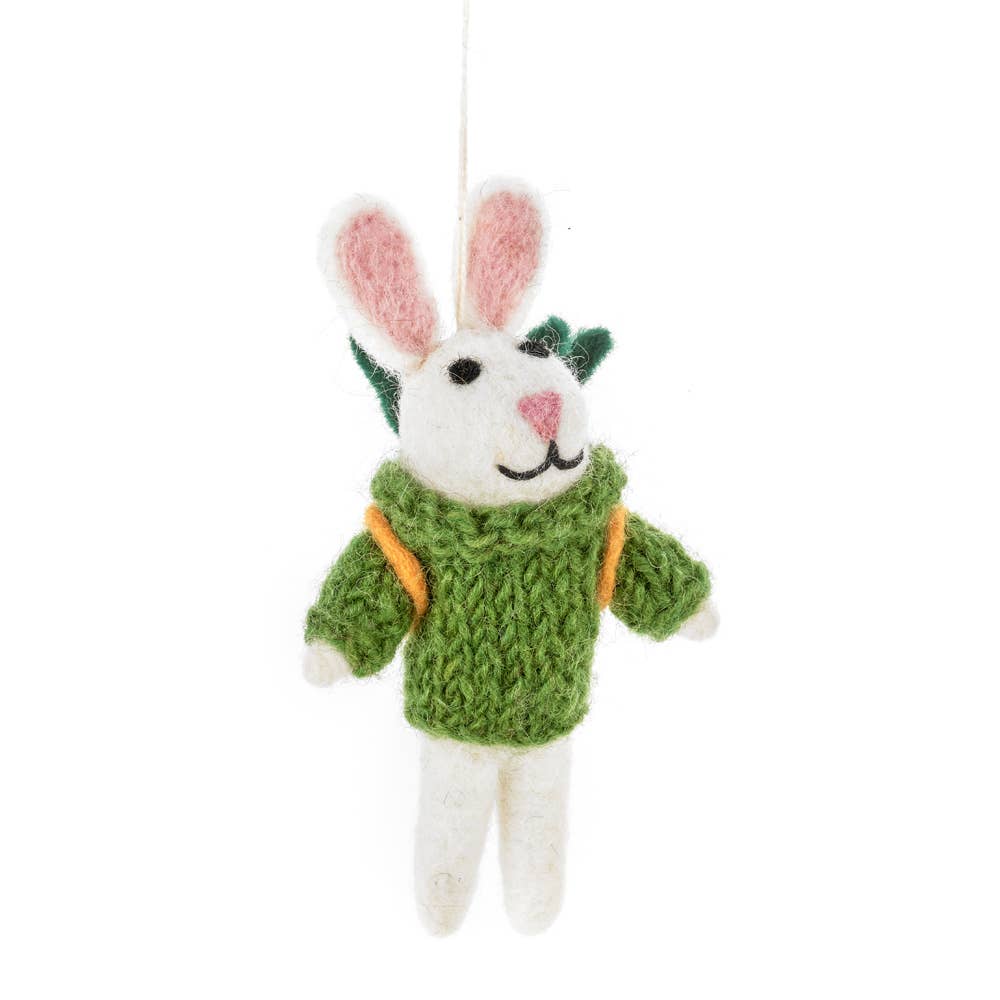 Reggie the Rabbit Hanging Felt Decoration