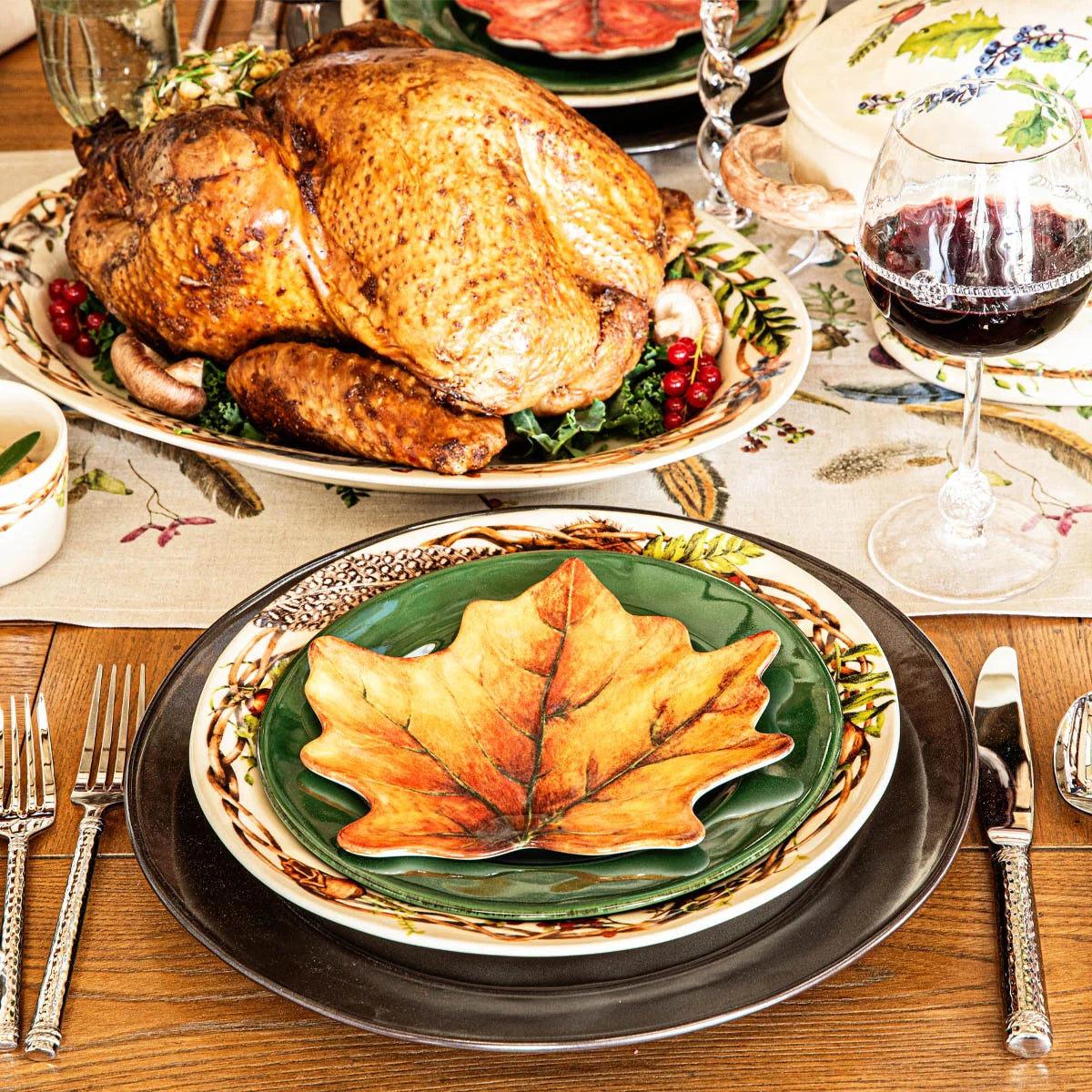 Juliska Forest Walk Leaf Assorted Plates, Set of 4