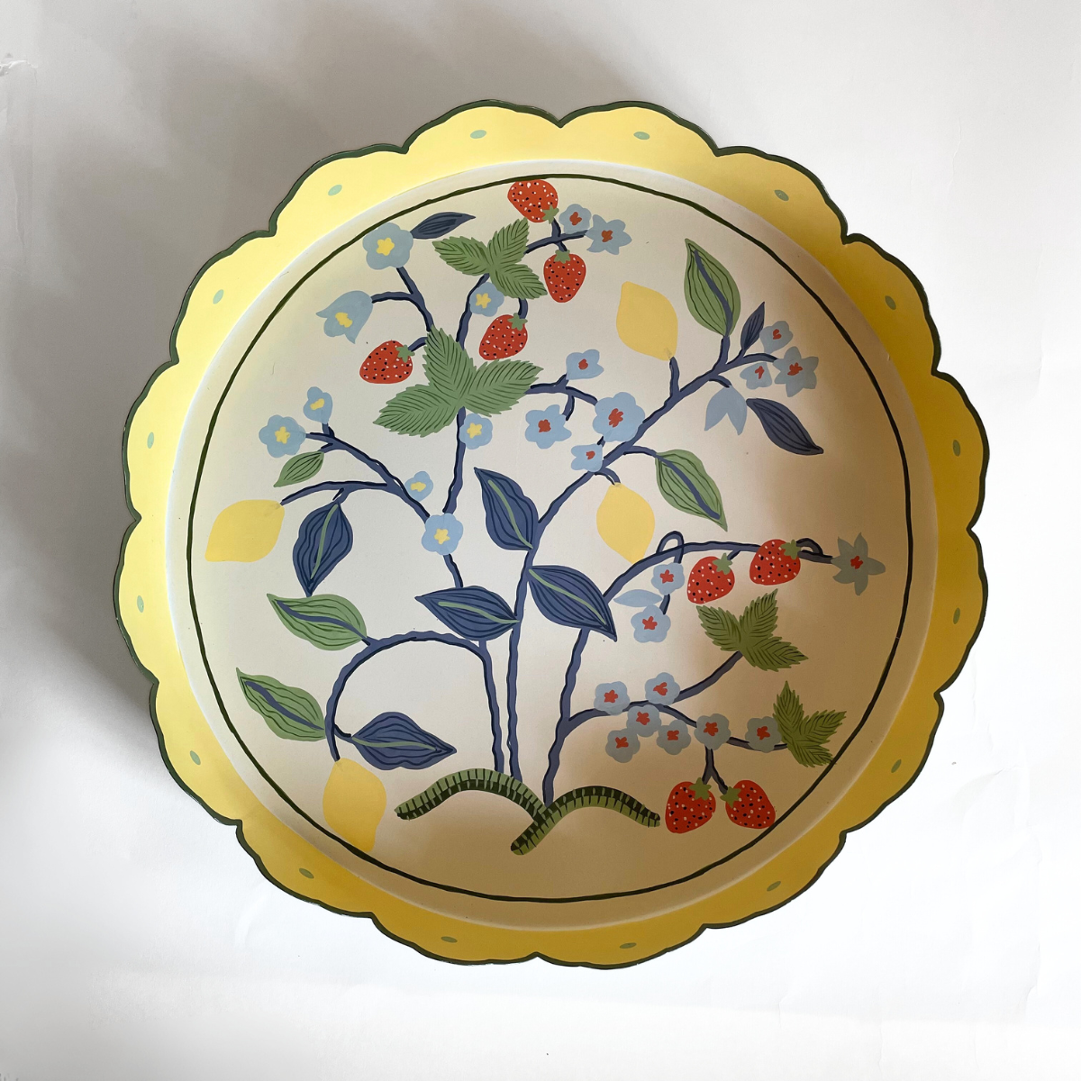 Madcap Cottage Strawberry Hill Hand-Painted Metal Tray