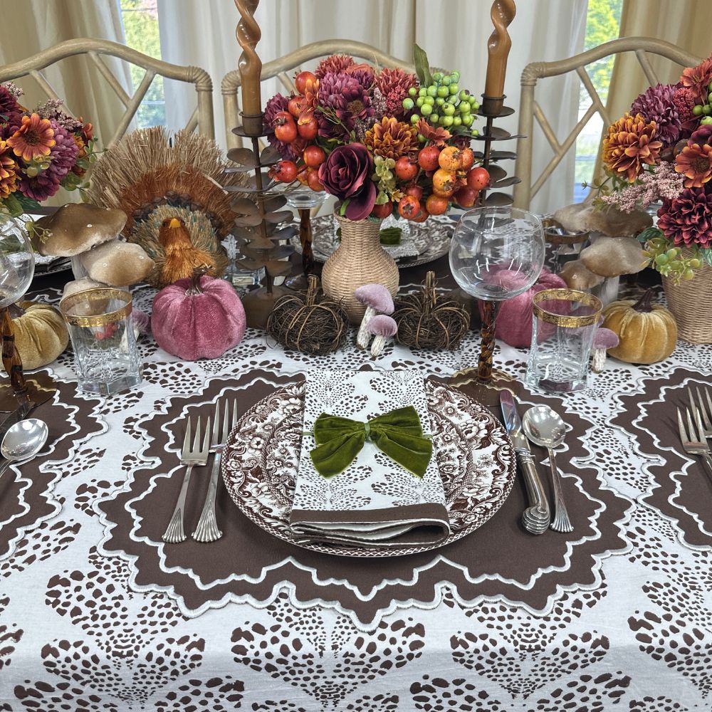 Whitley Placemat, Cocoa & White, Set of 4