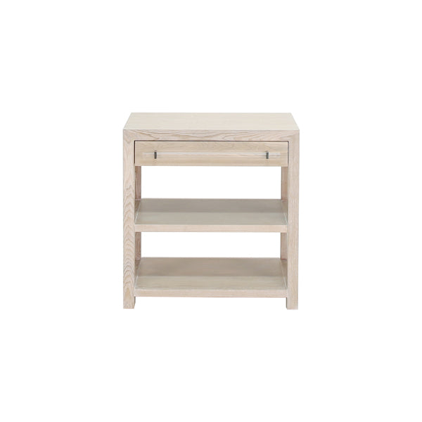Worlds Away Garbo Side Table, Cerused Oak