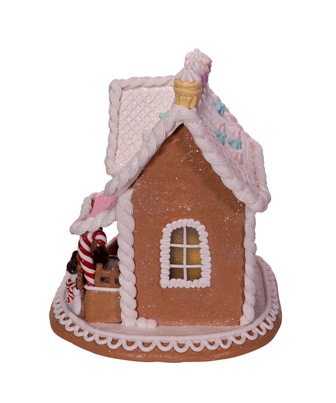 Festive Lighted Gingerbread House