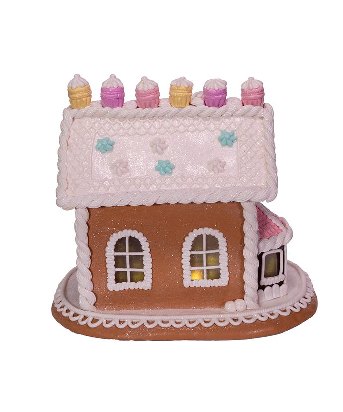 Festive Lighted Gingerbread House