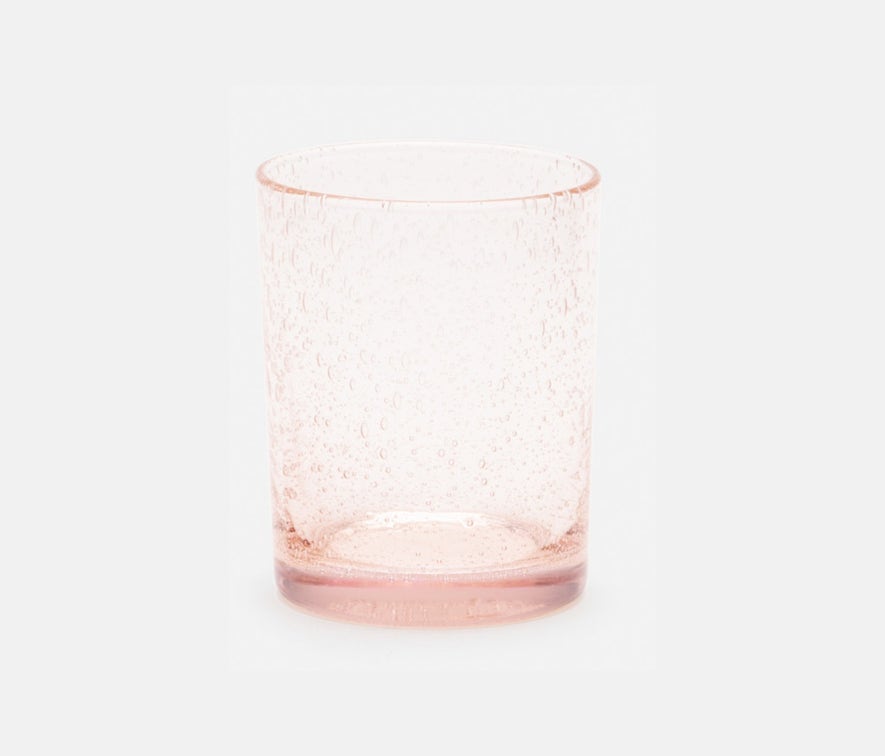 Quinn Hand Blown Tumbler Glass, Pink, Set of 6
