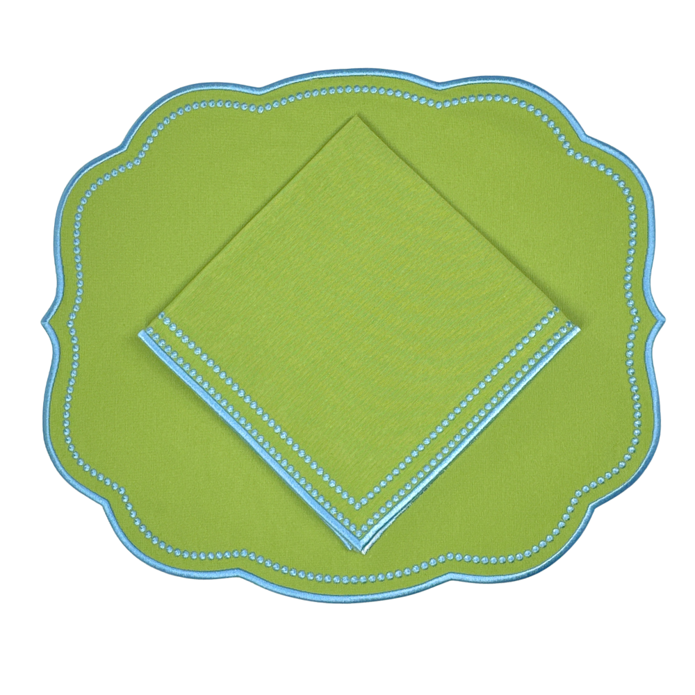 Charlotte Green & Blue Placemats, Set of 4