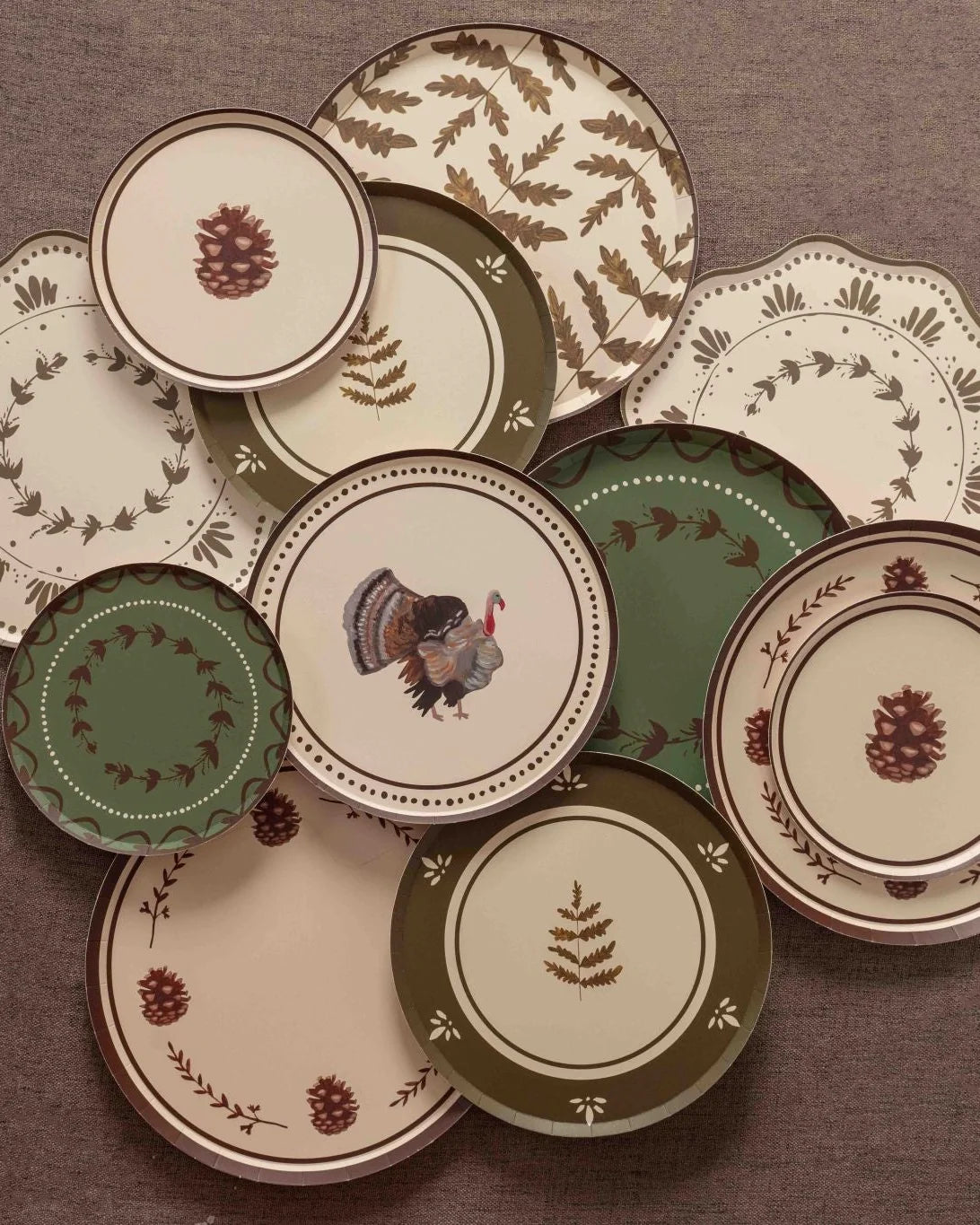 Woodland Dinner Paper Plate Set, Autumn Oak