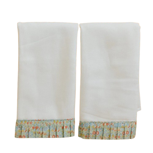 Weezie Powder Bath Towels Pair Pleated with Liberty London, Betsy Ann