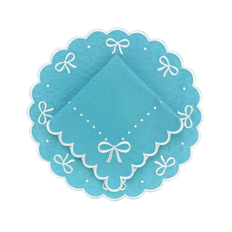 Juliet Robin's Egg Bows Napkins, Set of 4