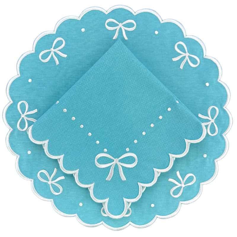 Juliet Robin's Egg Bows Placemats, Set of 4