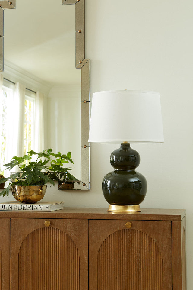 Jade Table Lamp, Olive Green