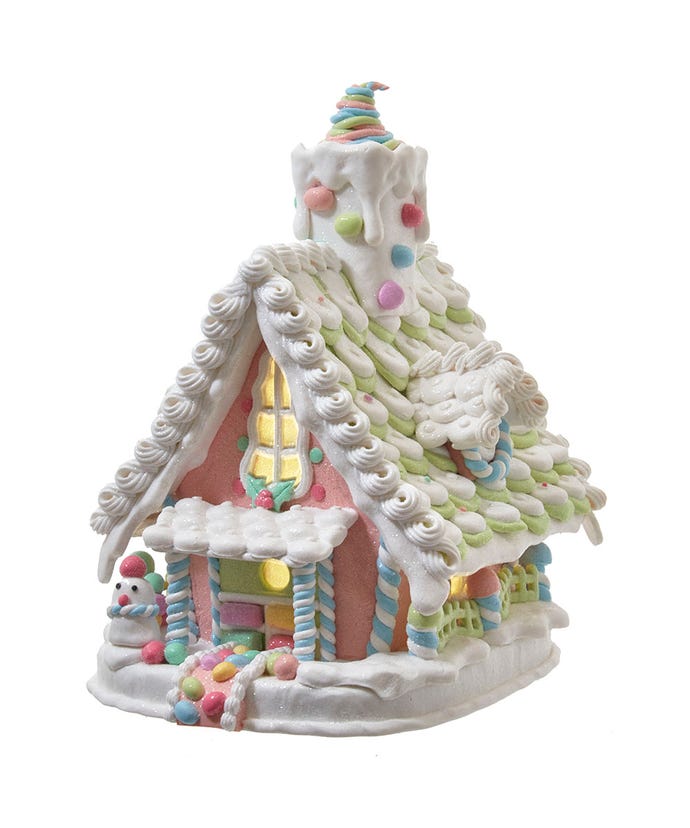 Festive Lighted Gingerbread House