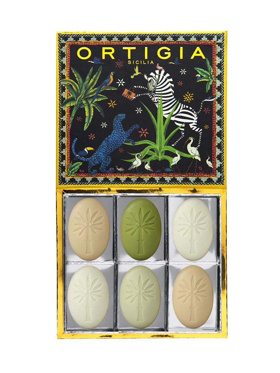 Ortigia Jungle Black Assorted Soaps, Set of 6