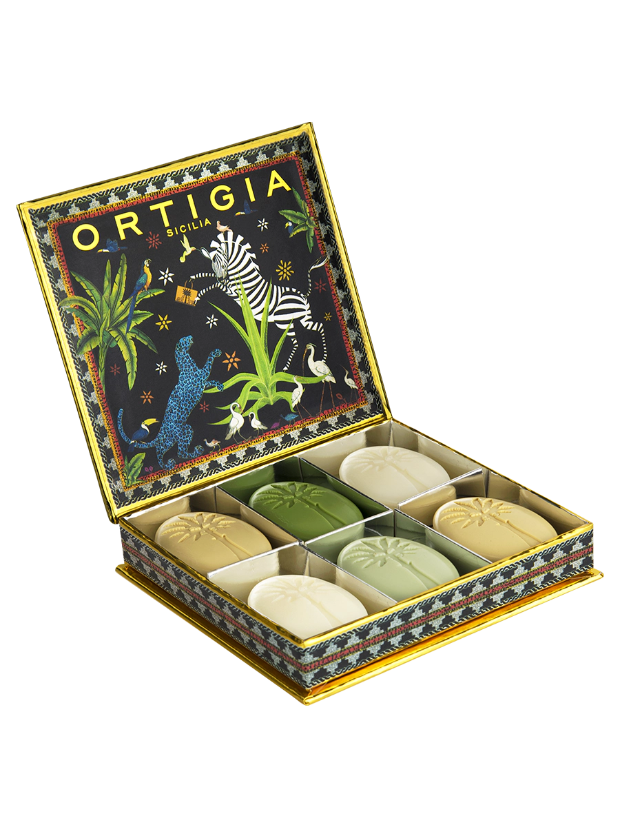 Ortigia Jungle Black Assorted Soaps, Set of 6