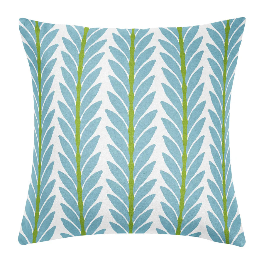 Frond French Blue Decorative Pillow