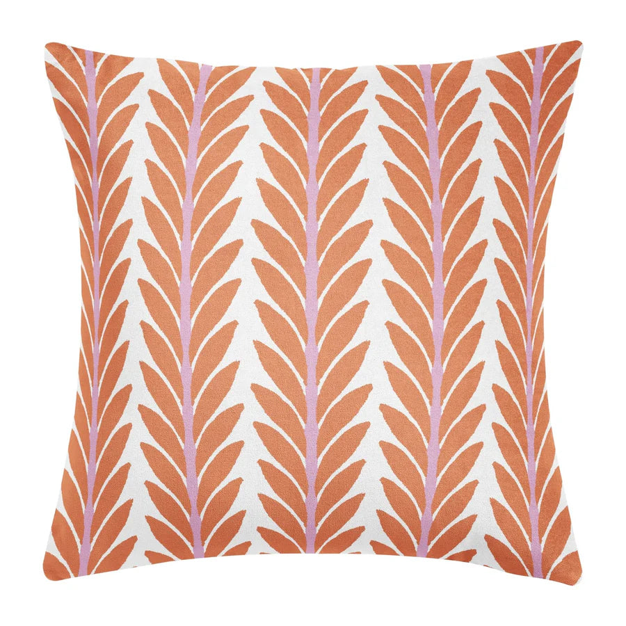 Frond Orange Decorative Pillow