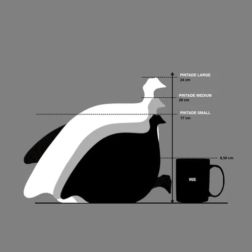Speckled White & Grey Guinea Hen, Large